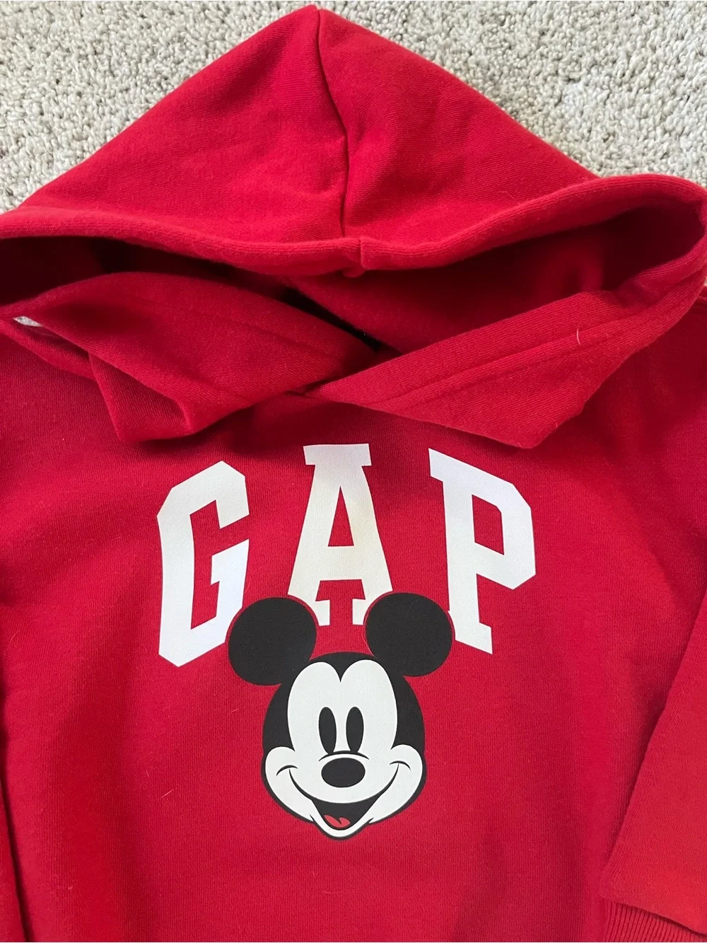 GAP x Disney -  Red Mickey Mouse Hooded Sweatshirt